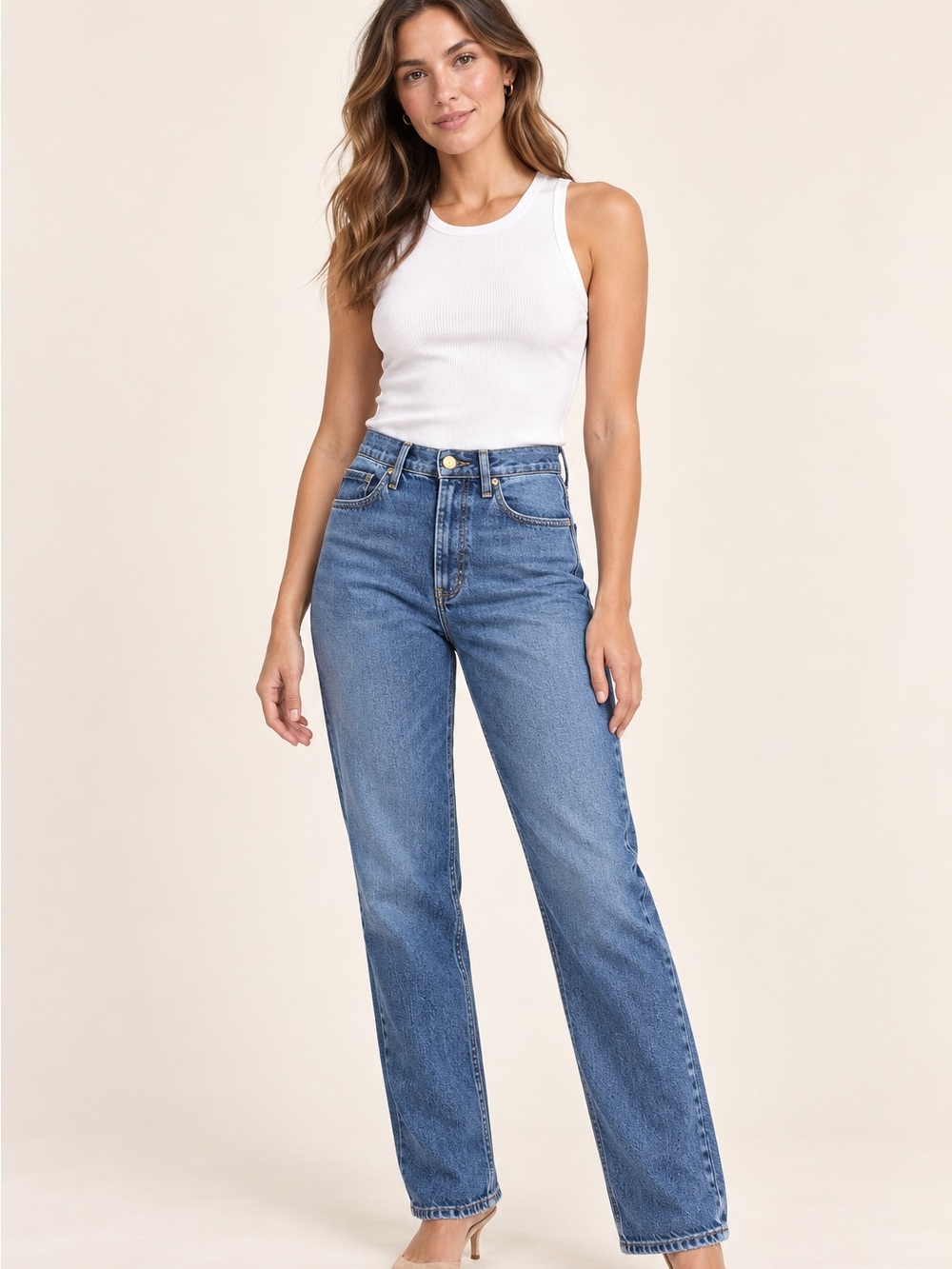 FRAME Women’s High Rise Straight Leg Jeans Size 27 Medium Wash